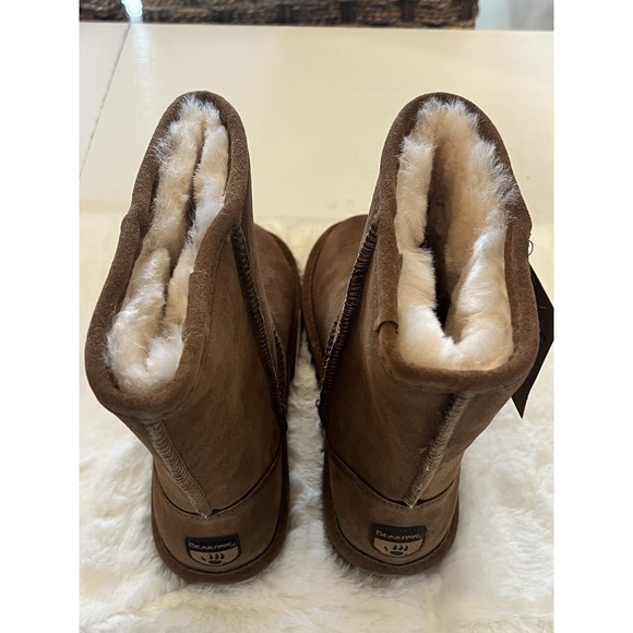 Bearpaw Winter Boots |9|Elle Short Hickory Suede Sheepskin Wool Flat Read - Picture 7 of 9